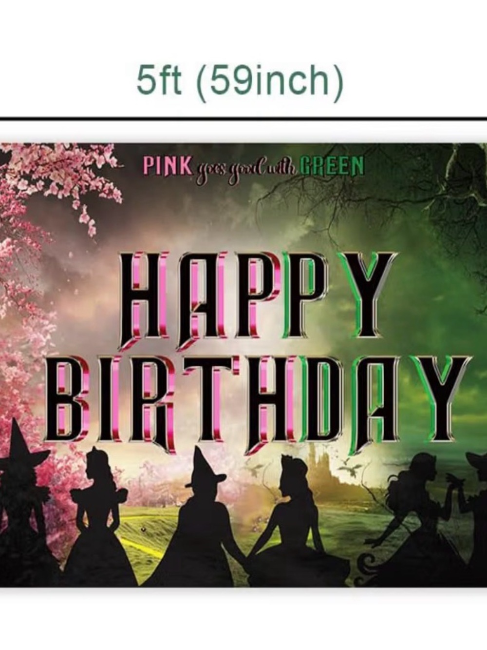 Pink and Green 'Happy Birthday' Party Backdrop